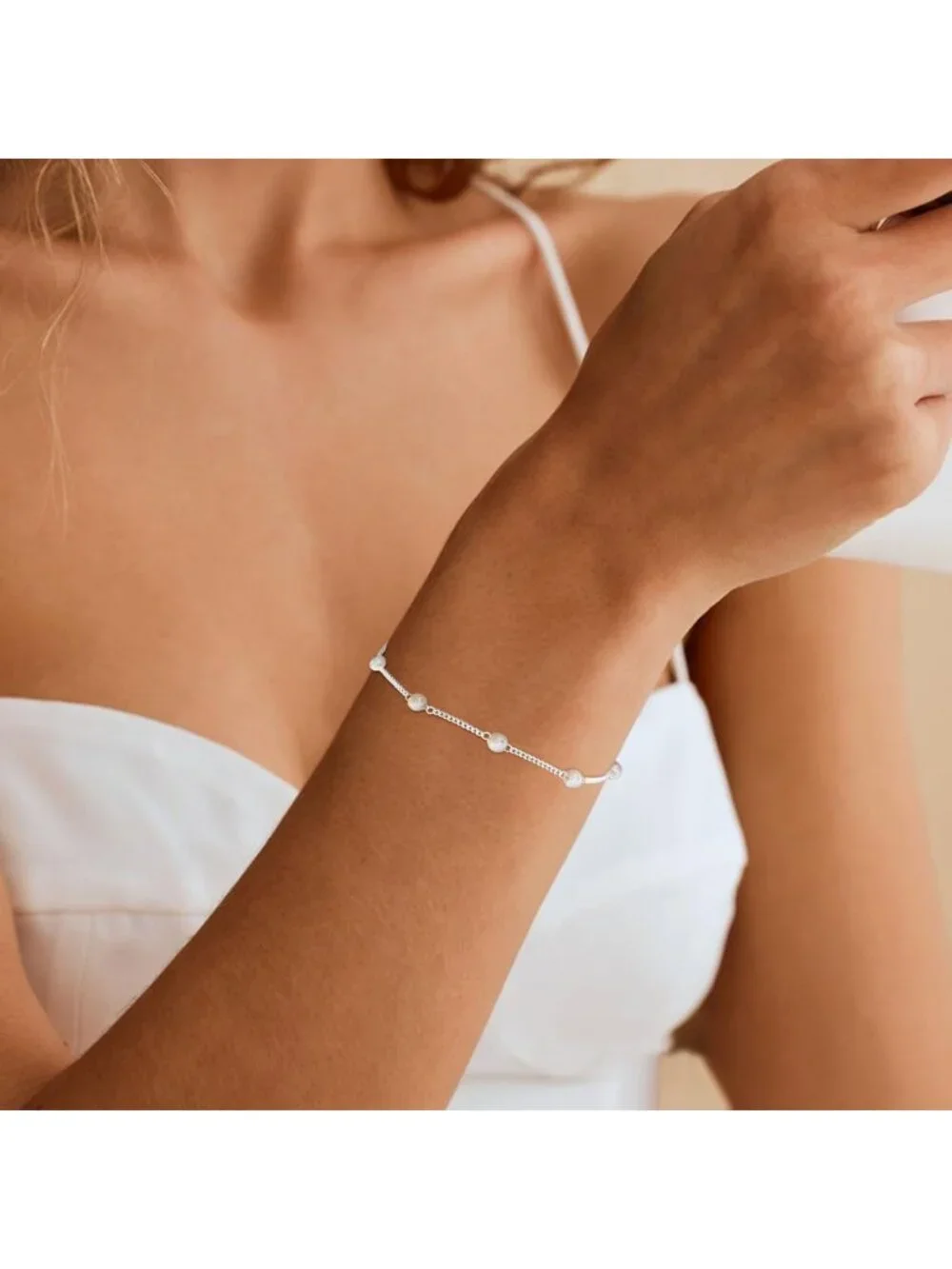 Dainty 14K Gold/Silver Pearl Jewelry Set - Layered Choker, Earrings & Bracelets